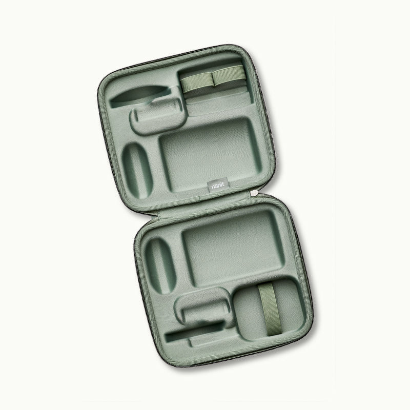 Inside Nanit Traveling Light Case in green oxford