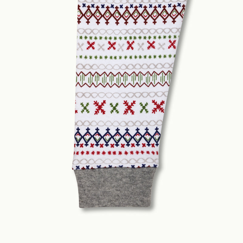 sleeve zoom in on Nanit Two-Piece Sleep Wear Holiday Pajamas in Fair Isle
