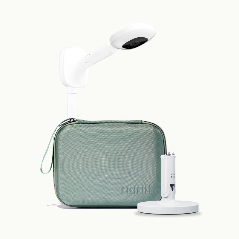 wall mount, flex stand, and travel case in green