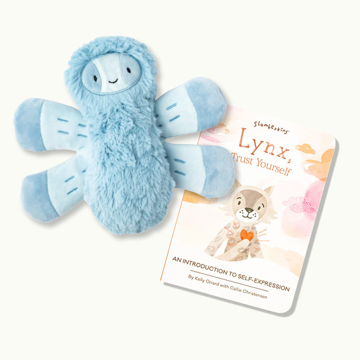 Slumberkins Self Expression Bundle: Dragonfly Mini & Lynx Lesson Book