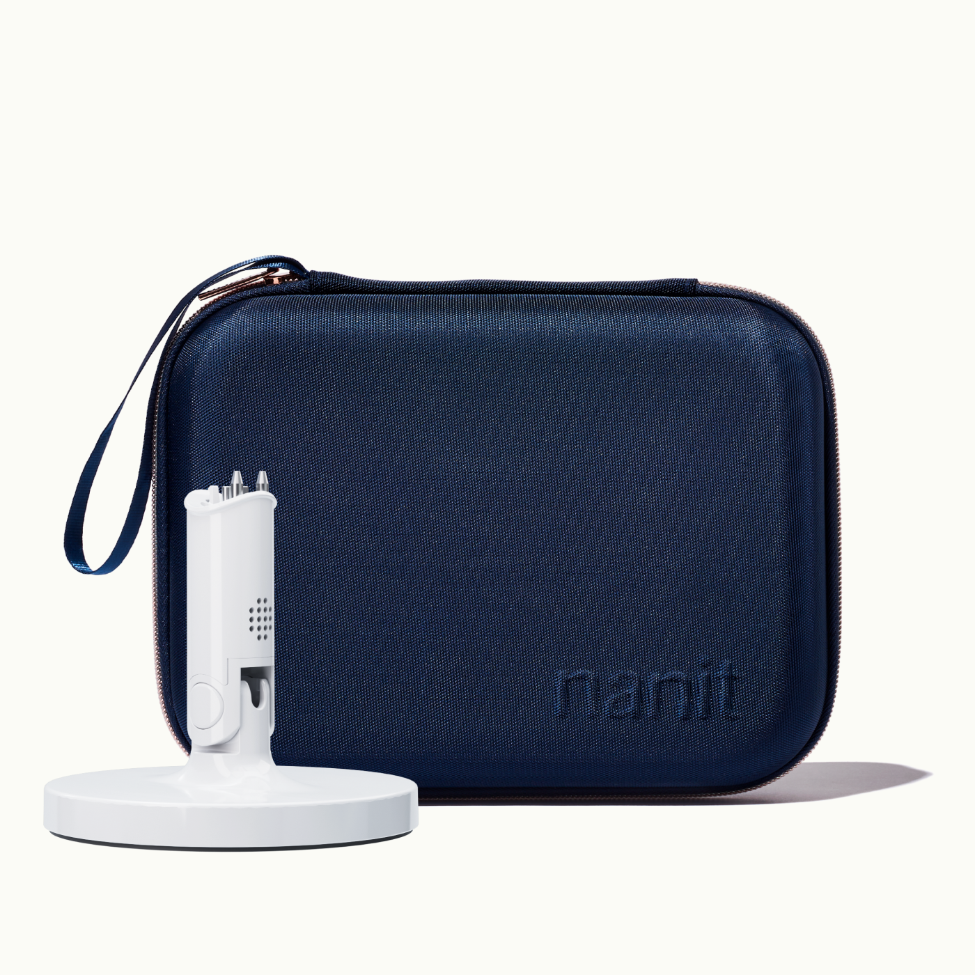 nanit flex stand and nanit blue travel case #color_blue