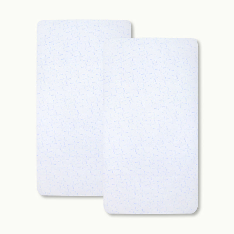 2x Nanit Knit Crib Sheet - Powder Blue Sunburst Crib Sheet 