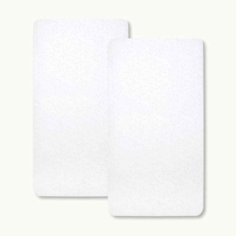 2x Nanit Knit Crib Sheet - White Sunburst Crib Sheet 