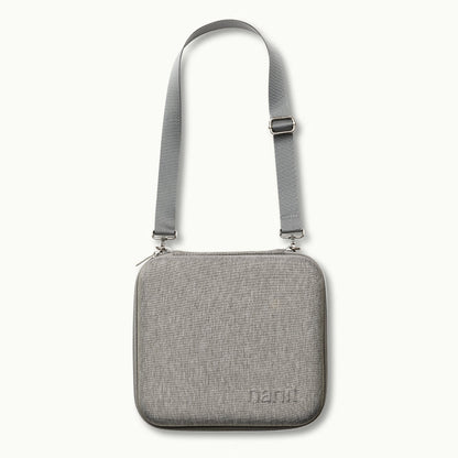 nanit traveling light case with shoulder strap in heather gray oxford 