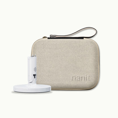 nanit flex stand and nanit two tone canvas travel case 