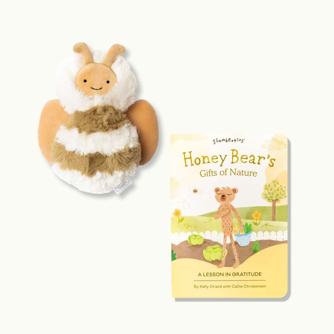 Slumberkins Gratitude Bundle: Honey Bee Mini & Honey Bear Book