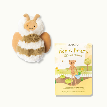 Slumberkins Gratitude Bundle: Honey Bee Mini & Honey Bear Book