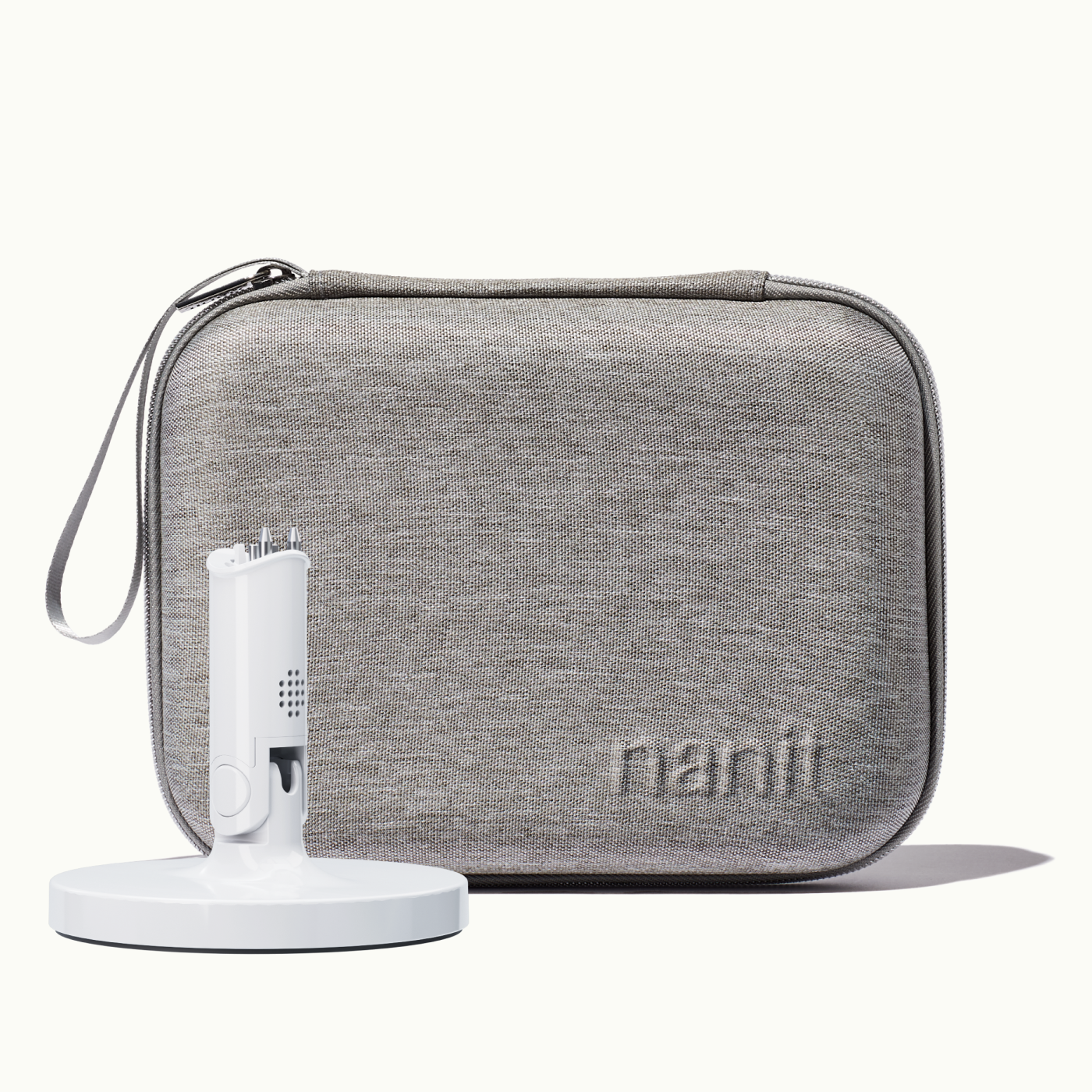 nanit flex stand and nanit gray travel case 